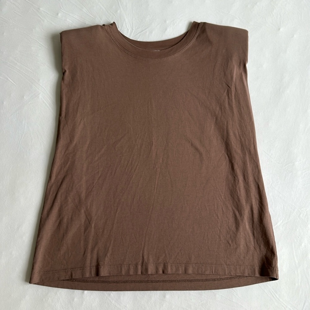 Zara Shoulder Pad Sleeveless Shirt Size Small